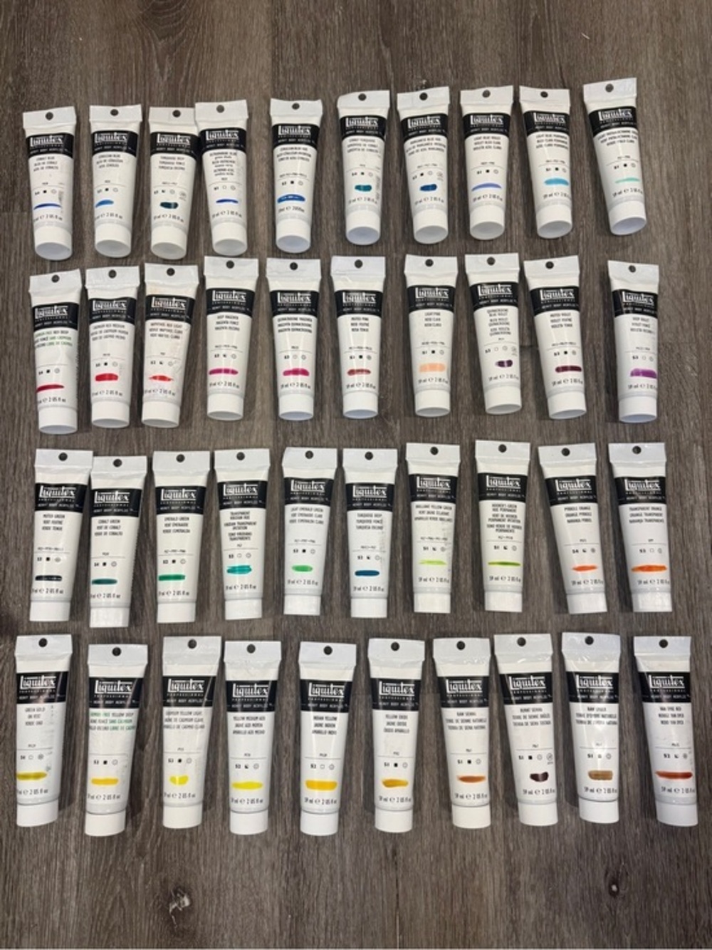 LOT of 40 LIQUITEX 2oz Heavy Body Acrylic Paint Tubes 2 fl oz (59mL) ☆NEW☆